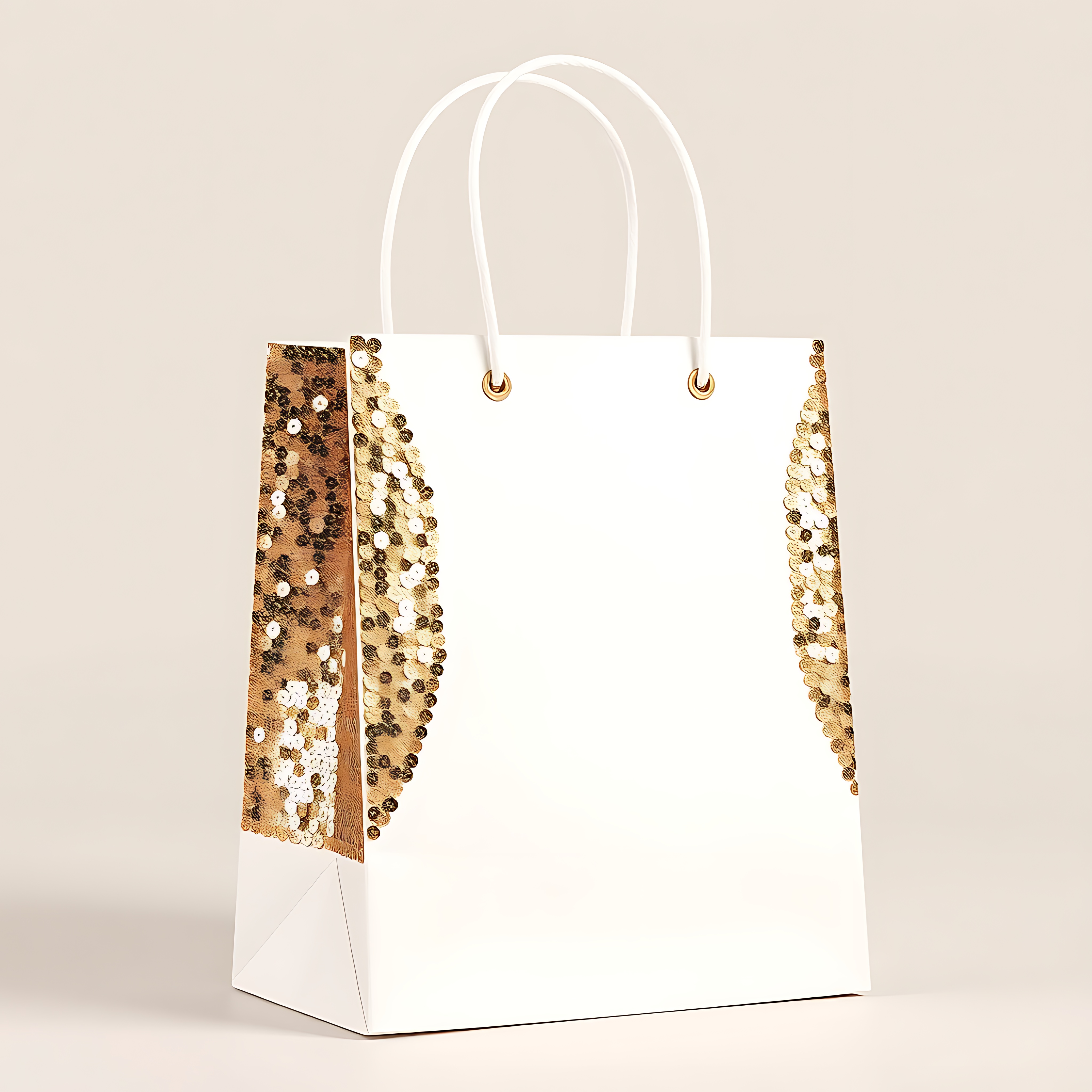 Laminated non-woven bags with patterned print.