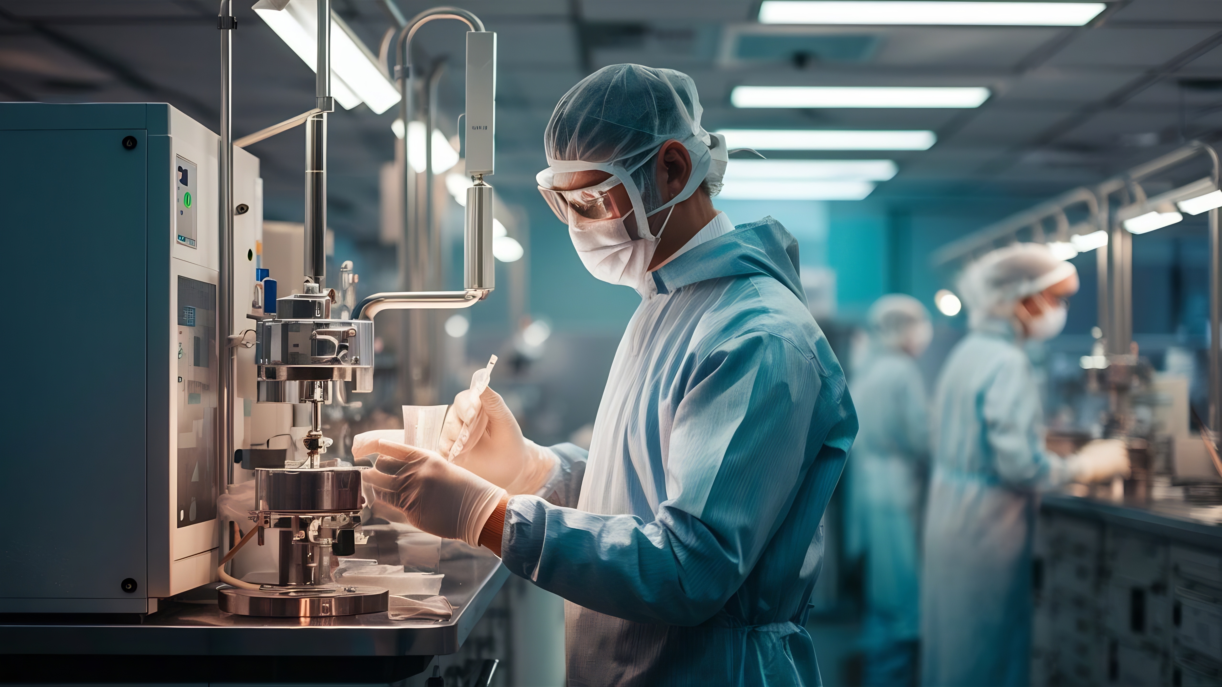 Medical staff wearing non-woven surgical gowns.